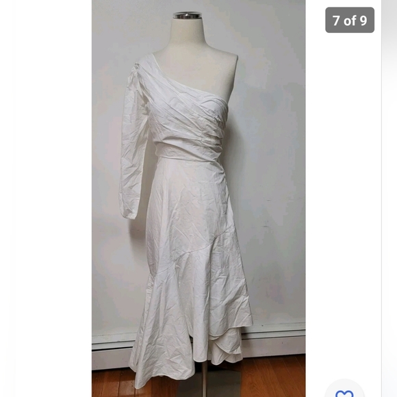 Anthropologie One-Shoulder Midi Dress Size 8 - Picture 7 of 9